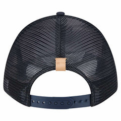 Atlanta Braves Text A-Frame Trucker 9FORTY Hat - Stone/Navy | New Era
