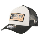 Chicago White Sox Text A-Frame Trucker 9FORTY Hat - Stone/Black | New Era