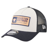 Houston Astros Text A-Frame Trucker 9FORTY Hat - Stone/Navy | New Era
