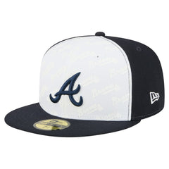 Atlanta Braves Repeat 59FIFTY Fitted Hat - White/Navy | New Era