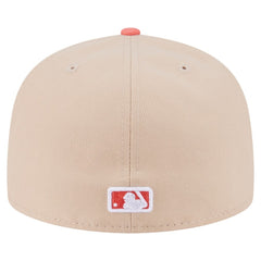 Chicago Cubs Two-Tone Color Pack A-Frame 59FIFTY Fitted Hat - Light Beige/Coral | New Era