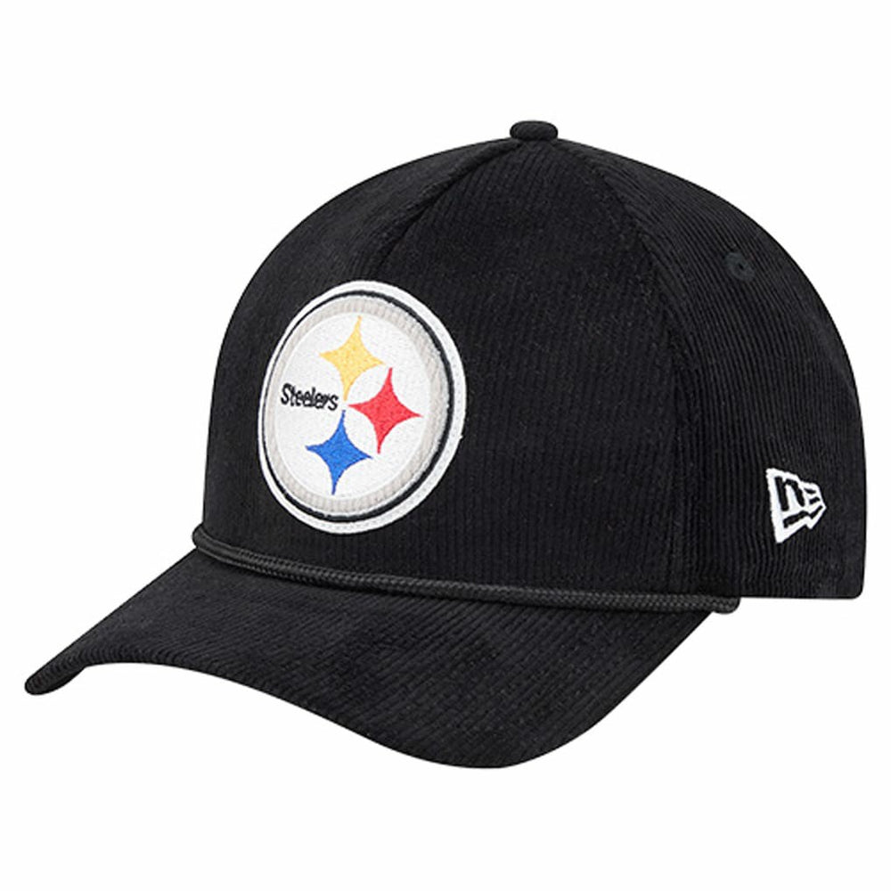 Pittsburgh Steelers New Era Cord Corduroy 9FORTY A-Frame Adjustable Hat - Black on sale