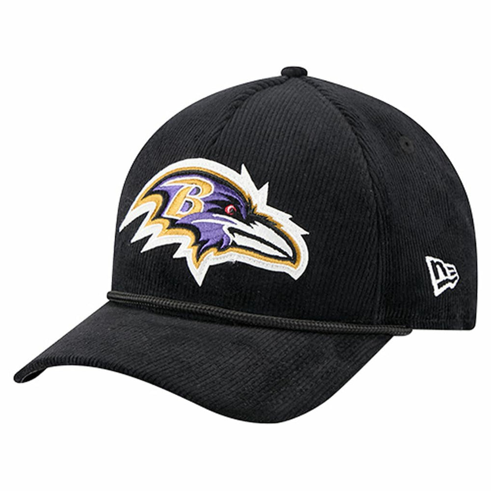 Baltimore Ravens New Era Cord Corduroy 9FORTY A-Frame Adjustable Hat - Black on sale