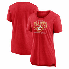 Calgary Flames Women's Reign Supreme Tri-Blend T-Shirt Red
