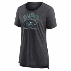 San Jose Sharks Women's Reign Supreme Tri-Blend T-Shirt Gray