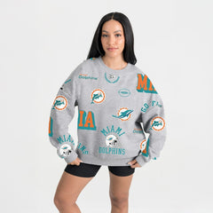 Miami Dolphins Gameday Couture Women's Always On Repeat Fleece Sweatshirt - Heather Gray cheap