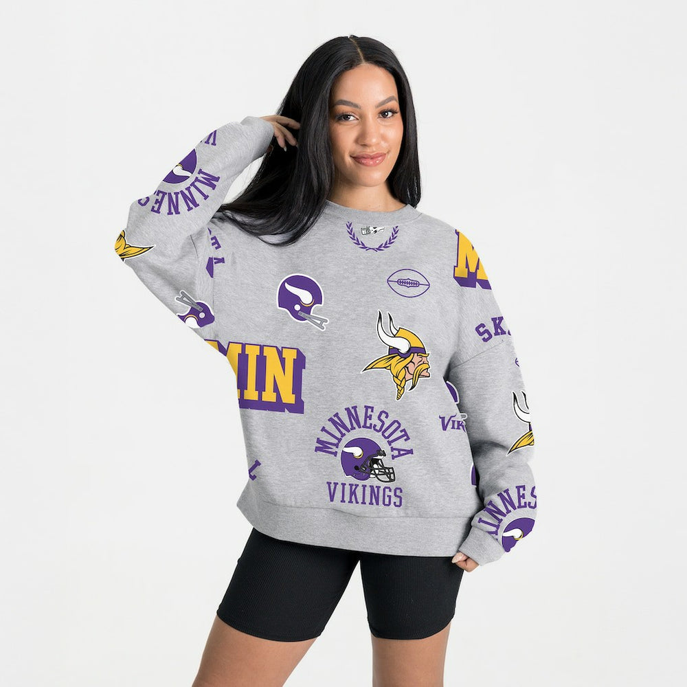 Minnesota Vikings Gameday Couture Women's Always On Repeat Fleece Sweatshirt - Heather Gray outlet