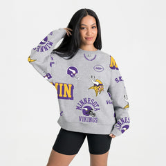 Minnesota Vikings Gameday Couture Women's Always On Repeat Fleece Sweatshirt - Heather Gray outlet