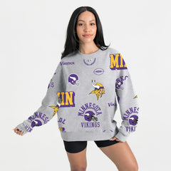 Minnesota Vikings Gameday Couture Women's Always On Repeat Fleece Sweatshirt - Heather Gray outlet