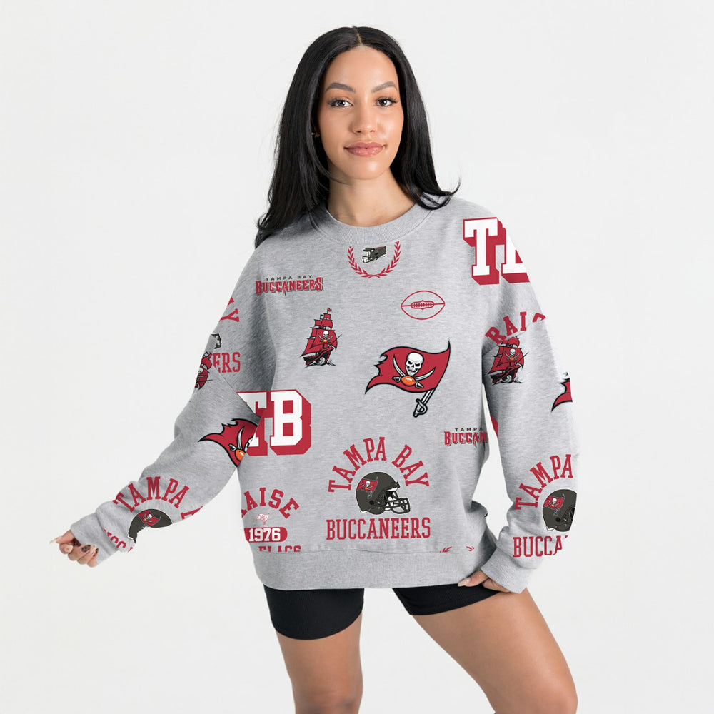 Tampa Bay Buccaneers Gameday Couture Women's Always On Repeat Fleece Sweatshirt - Heather Gray sale