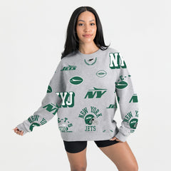 New York Jets Gameday Couture Women's Always On Repeat Fleece Sweatshirt - Heather Gray outlet