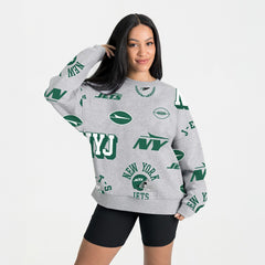 New York Jets Gameday Couture Women's Always On Repeat Fleece Sweatshirt - Heather Gray outlet