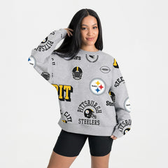 Pittsburgh Steelers Gameday Couture Women's Always On Repeat Fleece Sweatshirt - Heather Gray cheap