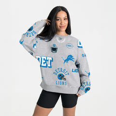 Detroit Lions Gameday Couture Women's Always On Repeat Fleece Sweatshirt - Heather Gray sale