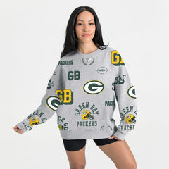 Green Bay Packers Gameday Couture Women's Always On Repeat Fleece Sweatshirt - Heather Gray discount