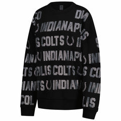 Indianapolis Colts Gameday Couture Women's Oversized Hype Era Rhinestone Text Sweatshirt - Black for sale