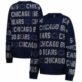 Chicago Bears Gameday Couture Women's Oversized Hype Era Rhinestone Text Sweatshirt - Navy outlet