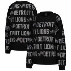 Detroit Lions Gameday Couture Women's Oversized Hype Era Rhinestone Text Sweatshirt - Black online