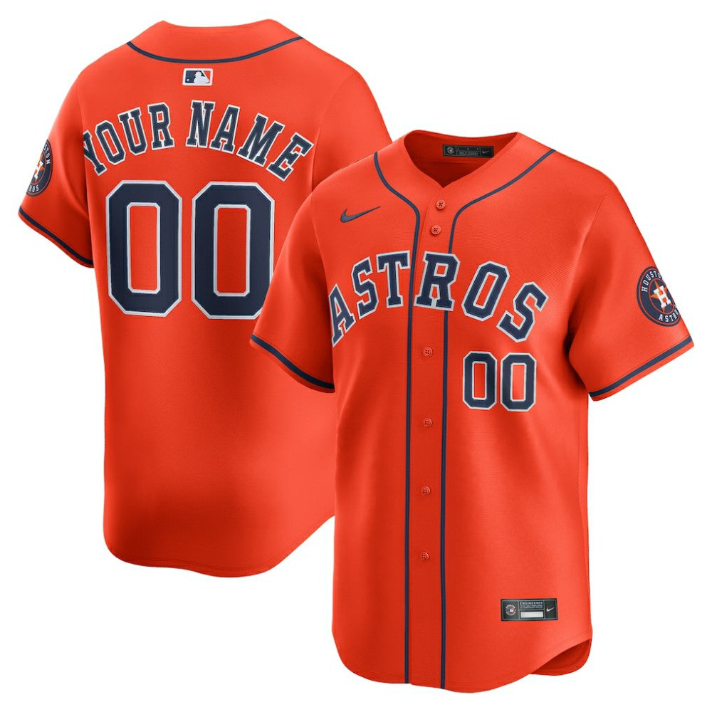 Houston Astros Alternate Limited Custom Jersey - Orange | Nike