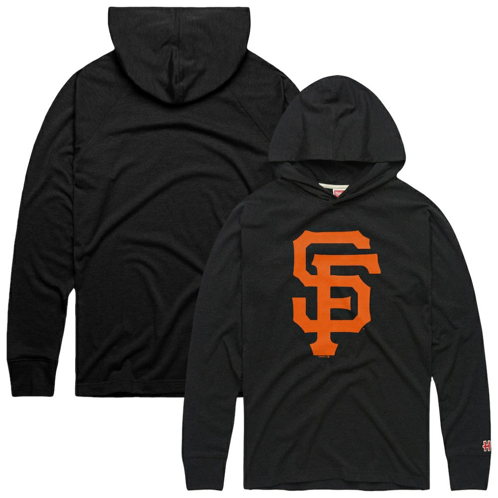 San Francisco Giants Homage Lightweight Raglan Tri-Blend Pullover Hoodie - Charcoal