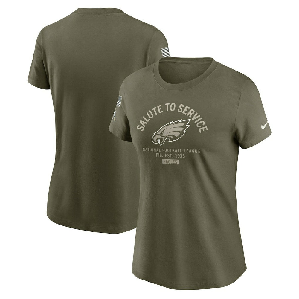 Philadelphia Eagles Women's 2025 Salute to Service Sideline T-Shirt - Olive | Nike for sale