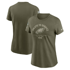 Philadelphia Eagles Women's 2025 Salute to Service Sideline T-Shirt - Olive | Nike for sale