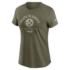 Pittsburgh Steelers Women's 2025 Salute to Service Sideline T-Shirt - Olive | Nike for sale