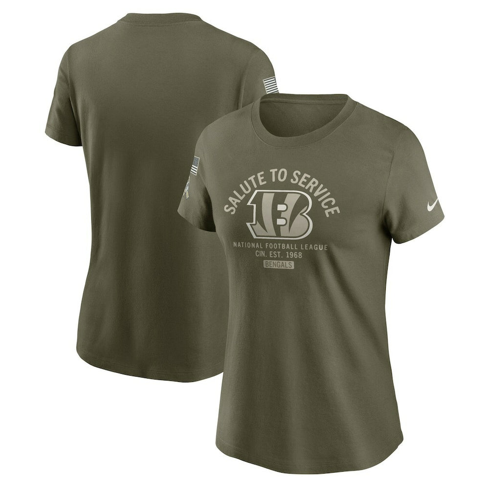 Cincinnati Bengals Women's 2025 Salute to Service Sideline T-Shirt - Olive | Nike for sale
