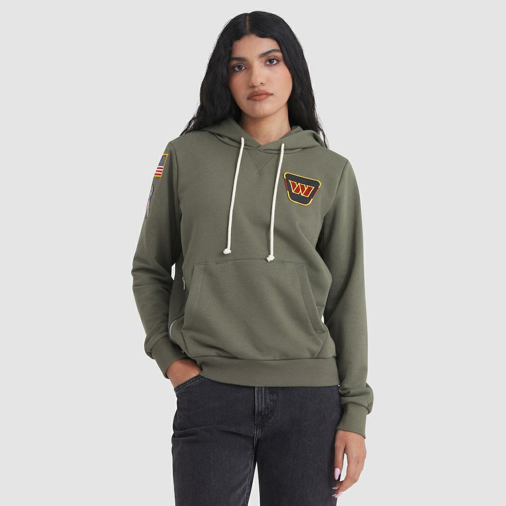 Washington Commanders Women's 2025 Salute to Service Sideline Standard Issue Dri-FIT Hoodie - Olive | Nike for sale