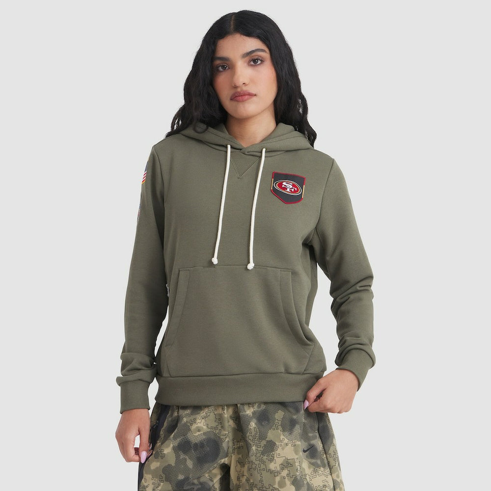 San Francisco 49ers Women's 2025 Salute to Service Sideline Standard Issue Dri-FIT Hoodie - Olive | Nike outlet