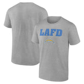 Los Angeles Chargers Unisex LAFD T-Shirt - Gray on sale