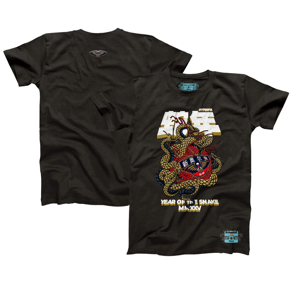 New Orleans Pelicans NBALab x Hyperfly Unisex Year of the Snake Lunar New Year Collection T-Shirt - Heather Black shop