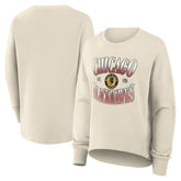 Chicago Blackhawks Fanatics Women's Oversized Vintage Slice Pullover Sweatshirt Cream