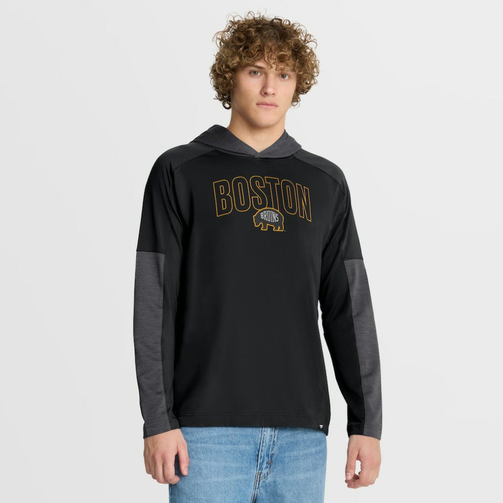Boston Bruins Fanatics Penalty Shot Long Sleeve Hoodie T-Shirt Black