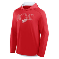 Detroit Red Wings Fanatics Penalty Shot Long Sleeve Hoodie T-Shirt Red