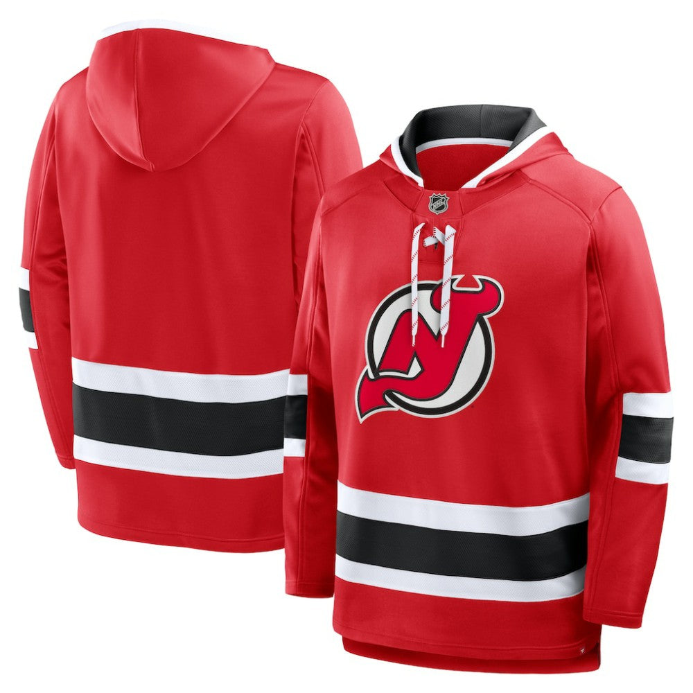 New Jersey Devils Fanatics Prime Time Fleece Hoodie Red