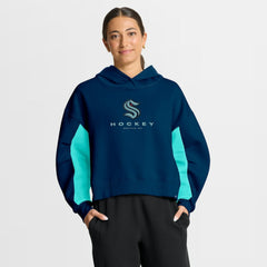 Seattle Kraken Fanatics Women's Back Check Boxy Hoodie Navy