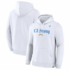 Los Angeles Chargers Unisex LA Strong Premium Fleece Pullover Hoodie - White cheap