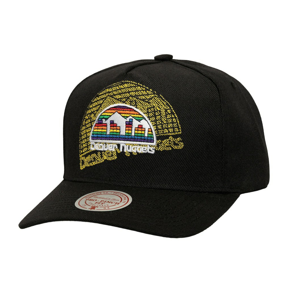 Denver Nuggets Tilted Pro Pinch Adjustable Hat sale - Black | Mitchell & Ness cheap