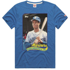 Ken Griffey Jr. Seattle Mariners Homage 1989 Topps Baseball Card Player T-Shirt - Royal