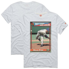 Nolan Ryan Texas Rangers Homage 1991 Topps Baseball Card Player T-Shirt - Ash