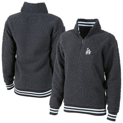Los Angeles Dodgers G-III 4Her by Carl Banks Women's Play Action Sherpa Fleece Quarter-Zip Jacket - Gray