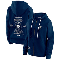 Houston Astros WEAR by Erin Andrews Women's Vintage Full-Zip Raglan Hoodie - Navy