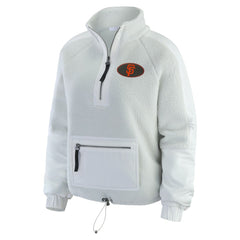 San Francisco Giants WEAR by Erin Andrews Women's Polar Fleece Quarter-Zip Jacket - Gray