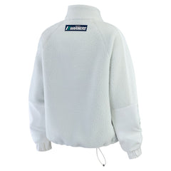 Seattle Mariners WEAR by Erin Andrews Women's Polar Fleece Quarter-Zip Jacket - Gray