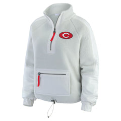 Cincinnati Reds WEAR by Erin Andrews Women's Polar Fleece Quarter-Zip Jacket - Gray