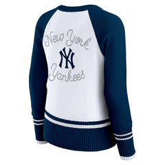 New York Yankees WEAR by Erin Andrews Women's Colorblock Raglan Sweater - White