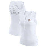 San Francisco Giants WEAR by Erin Andrews Women's Rib-Knit Henley Tank Top - White