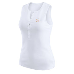 Houston Astros WEAR by Erin Andrews Women's Rib-Knit Henley Tank Top - White