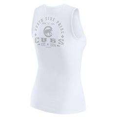 Chicago Cubs WEAR by Erin Andrews Women's Rib-Knit Henley Tank Top - White